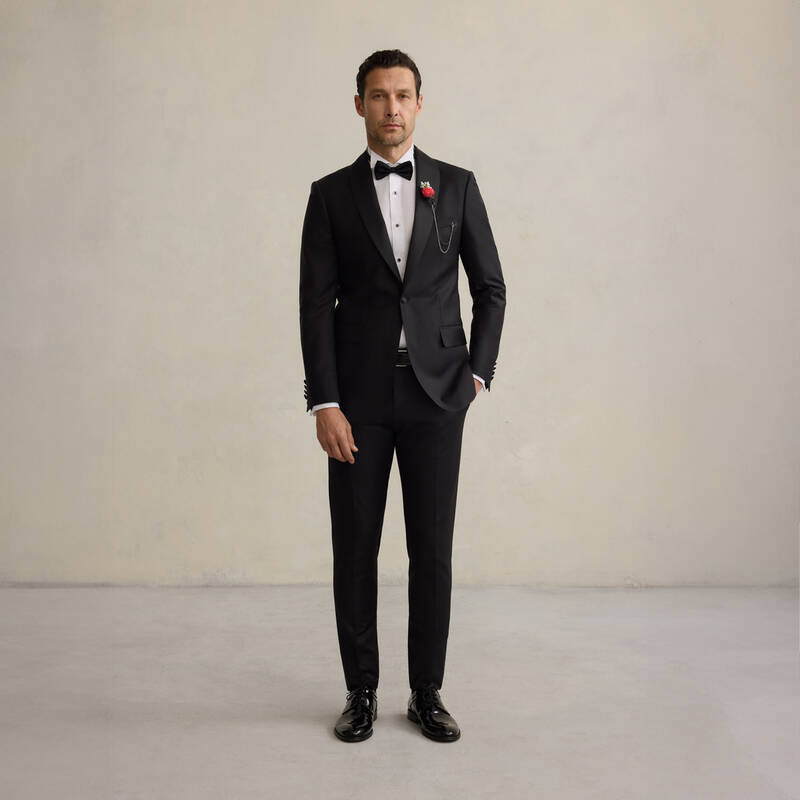 Pavalotti Siyah Slim Fit Smokin - 1