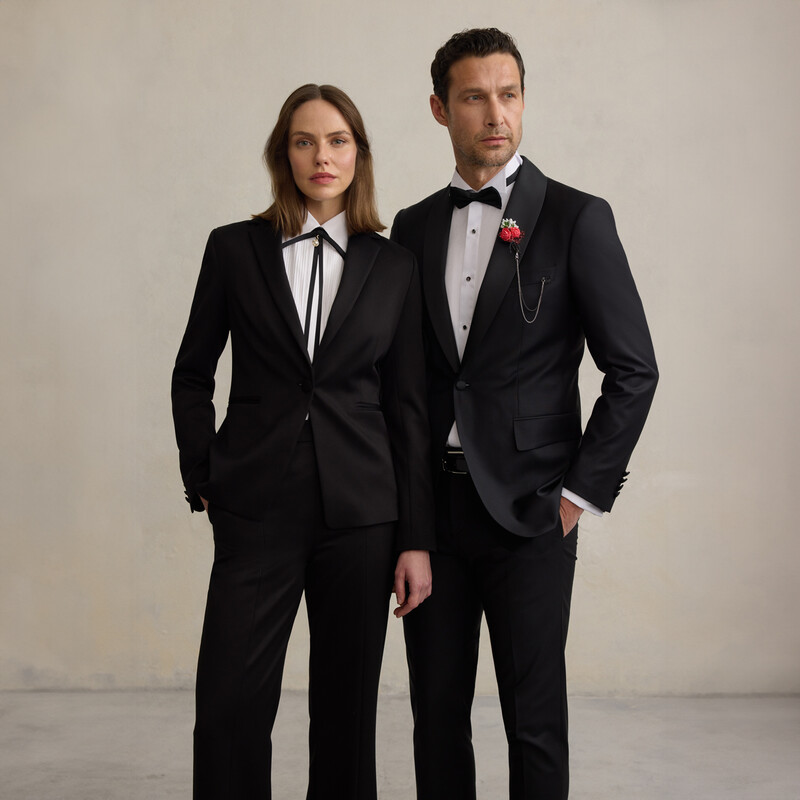 Pavalotti Siyah Slim Fit Smokin - SARAR