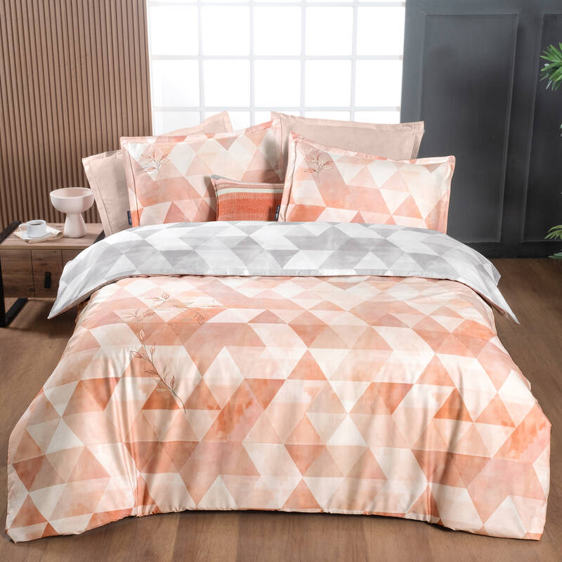 Peonia Saten Çift Kişilik Taba Nevresim Takımı - 2