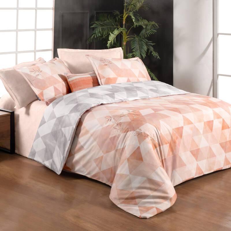 Peonia Saten King Size Taba Nevresim Takımı - 1
