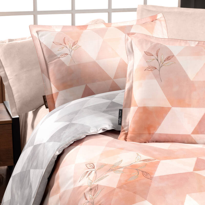 Peonia Saten King Size Taba Nevresim Takımı - 3