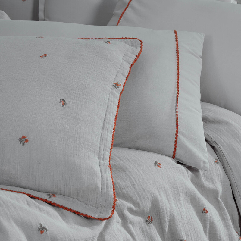 Plana Nevresim Takımı Çift Kişilik Gri - SAREV