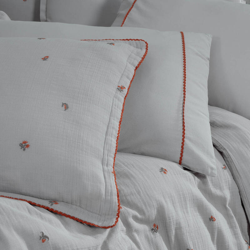 Plana Nevresim Takımı Çift Kişilik Gri - 4