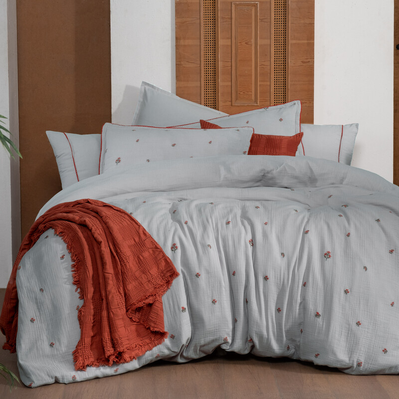 Plana Nevresim Takımı Tek Kişilik Gri 