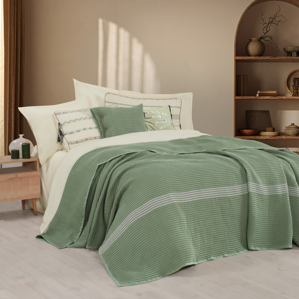 Polendia Yatak Örtüsü Tek Kişilik Yeşil - 2