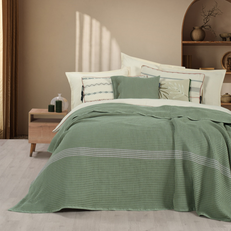 Polendia Yatak Örtüsü Tek Kişilik Yeşil 