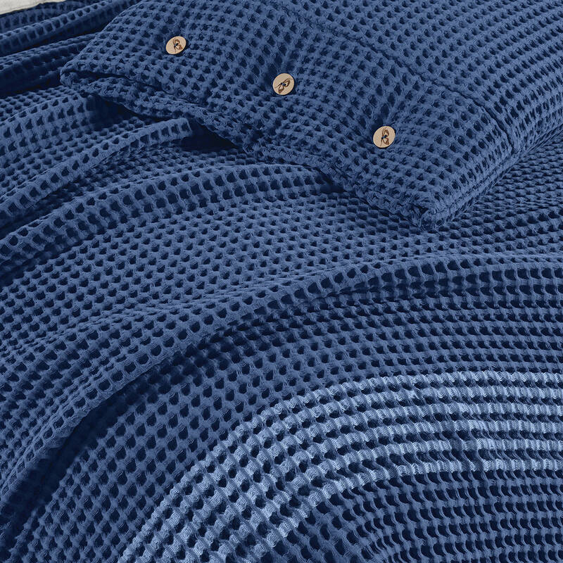 Polendia Yatak Örtüsü Çift Kişilik Mavi - 3