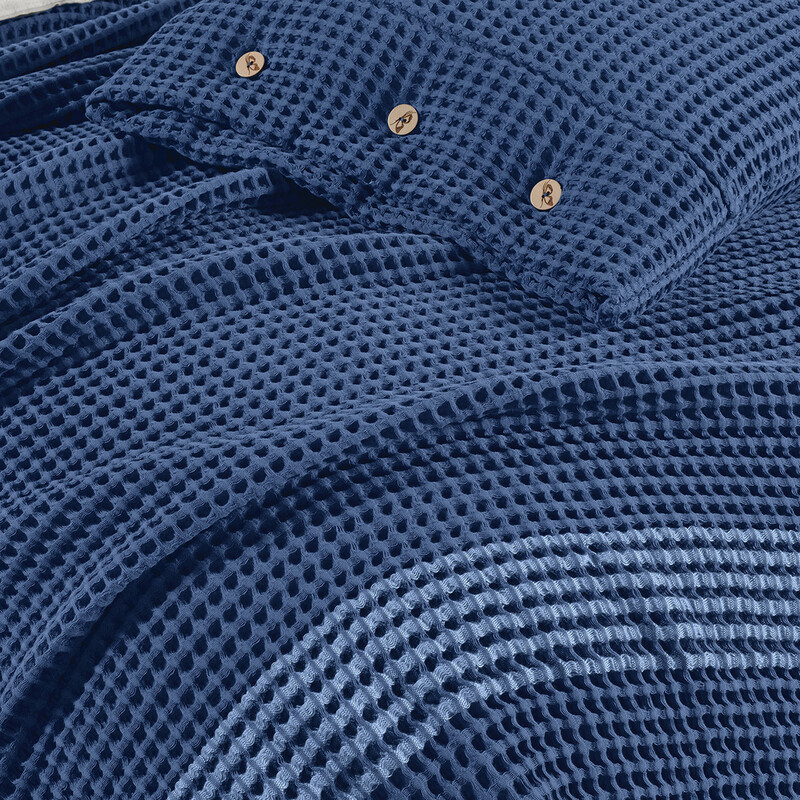 Polendia Yatak Örtüsü Çift Kişilik Mavi - SAREV