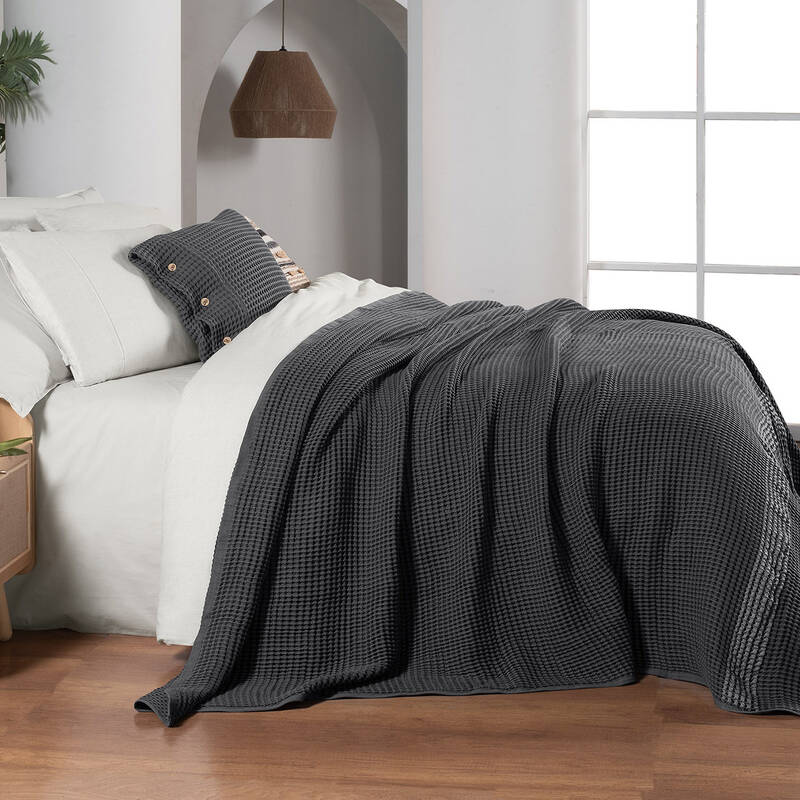 Polendia Yatak Örtüsü Çift Kişilik Gri - 2