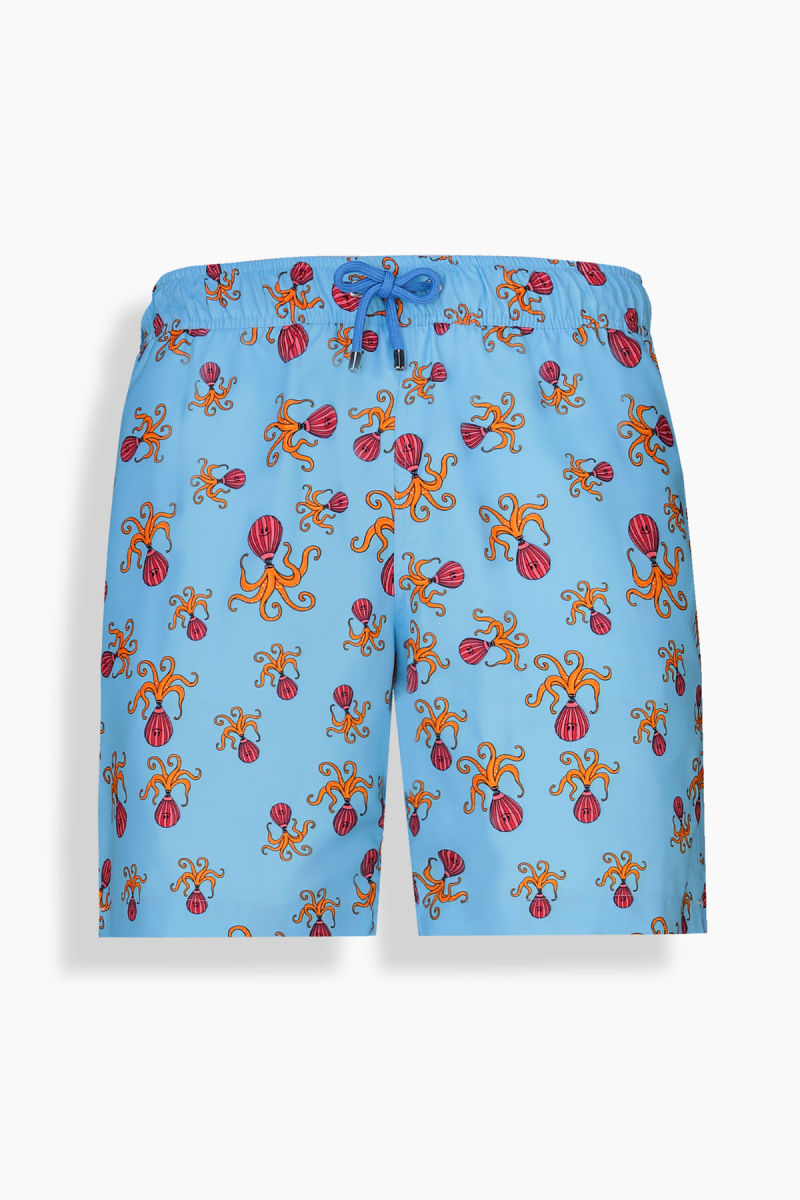 Pollsum Ahtapot Desenli Açık Mavi Şort - 1