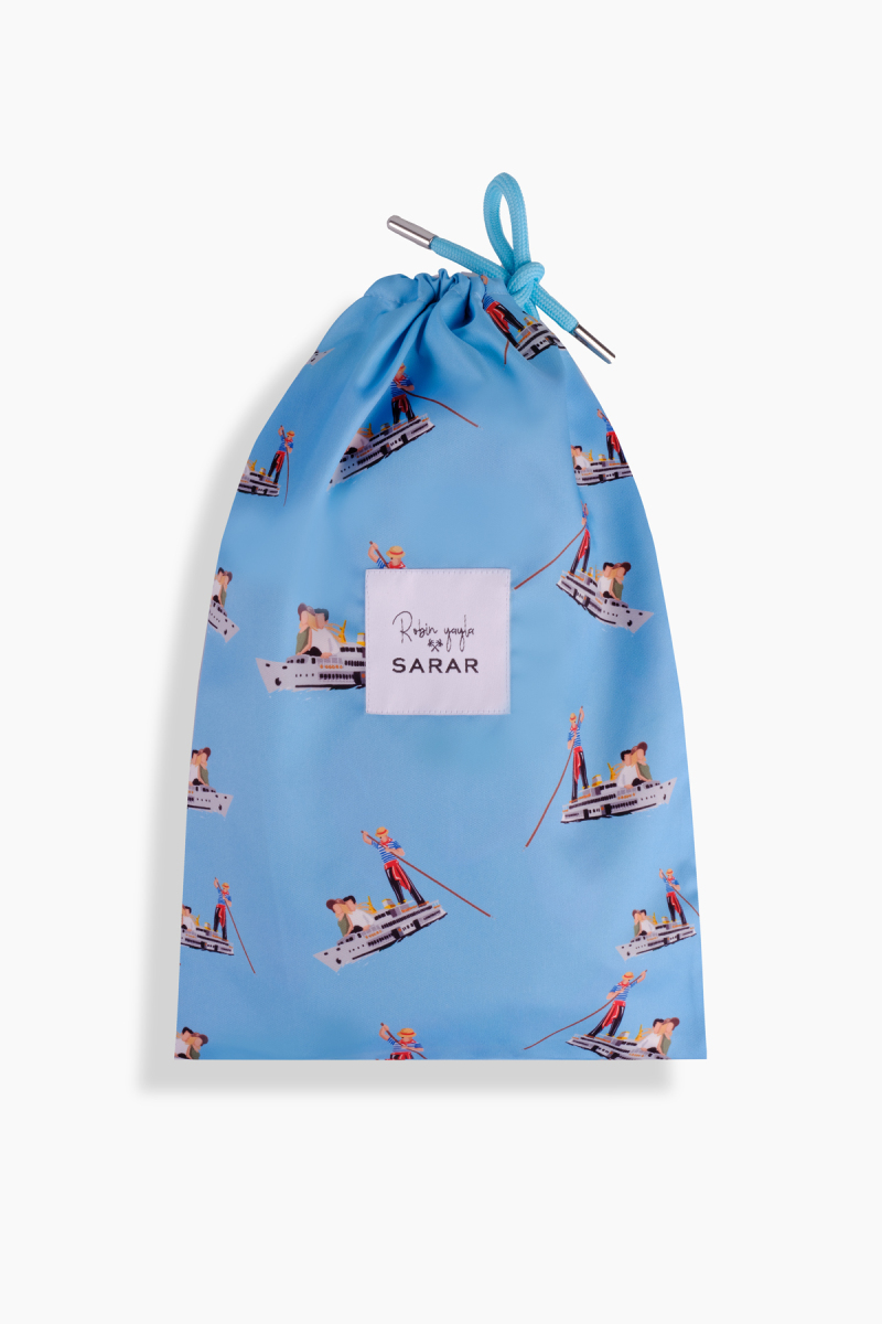 Pollsum Gondol Desenli Mavi Şort - 4