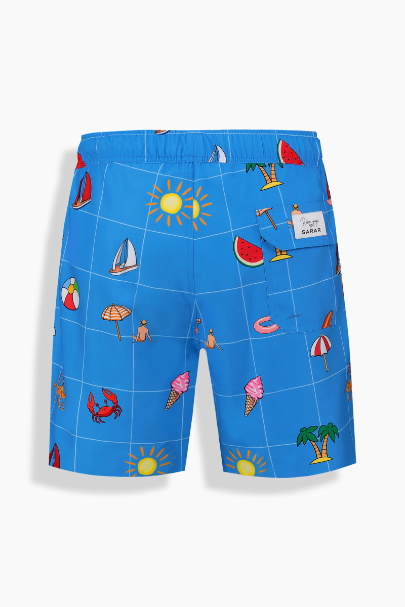 Pollsum Hero Desenli Mavi Şort - 2