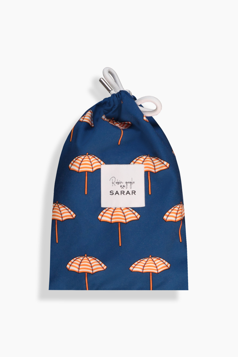 Pollsum Şemsiye Desenli Koyu Mavi Çocuk Şort - 5