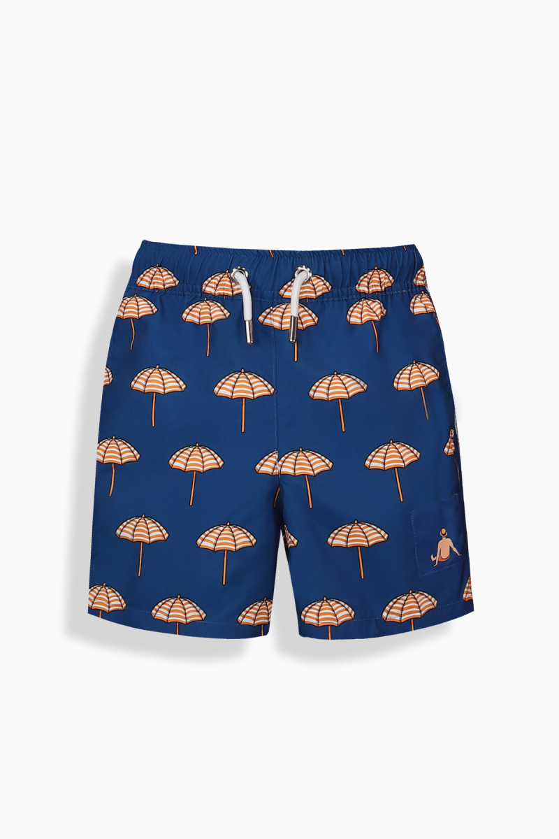 Pollsum Şemsiye Desenli Koyu Mavi Çocuk Şort - 1