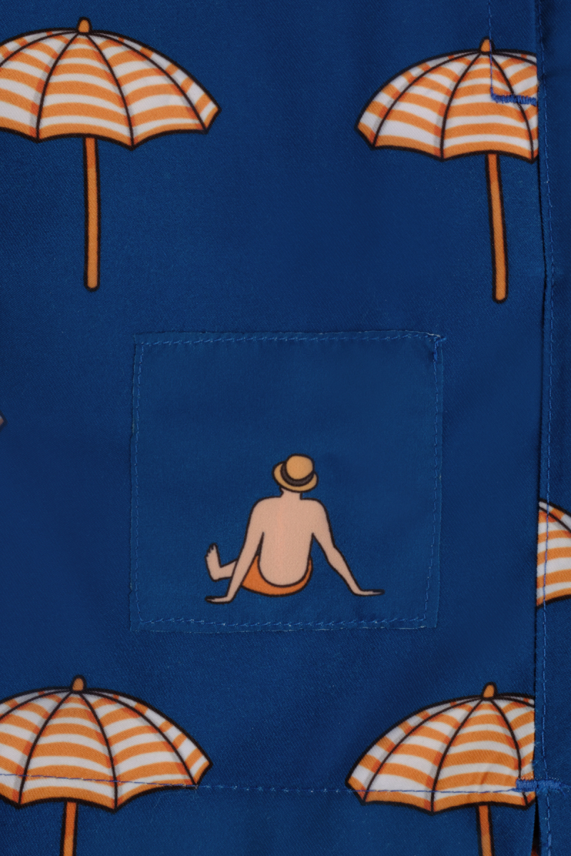 Pollsum Şemsiye Desenli Koyu Mavi Şort - 3