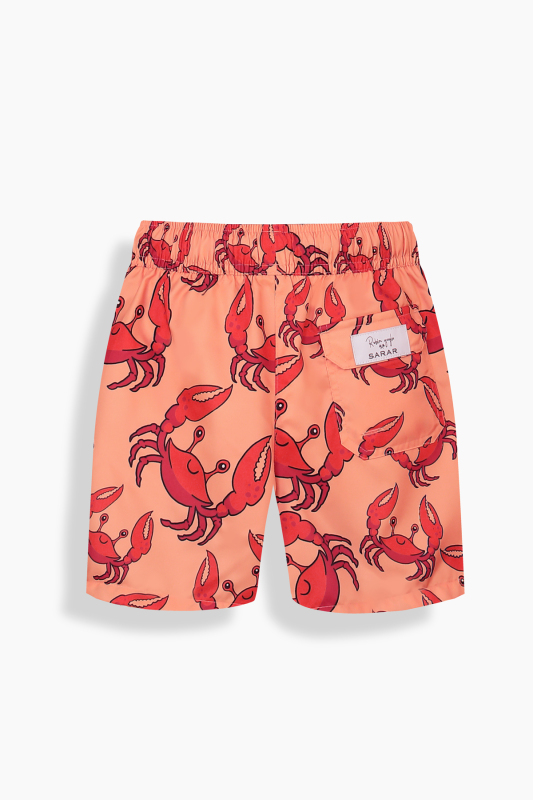 Pollsum Yengeç Desenli Çocuk Şort - SARAR
