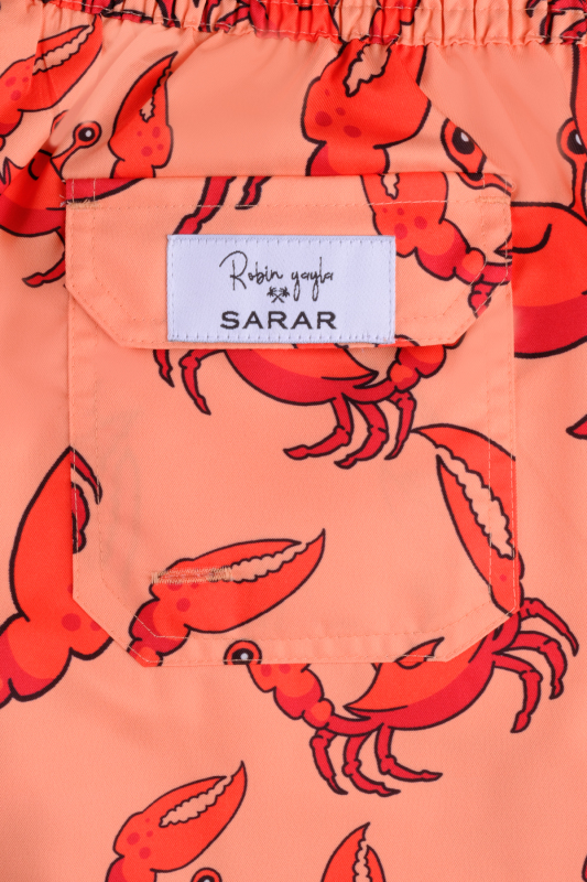 Pollsum Yengeç Desenli Çocuk Şort - SARAR