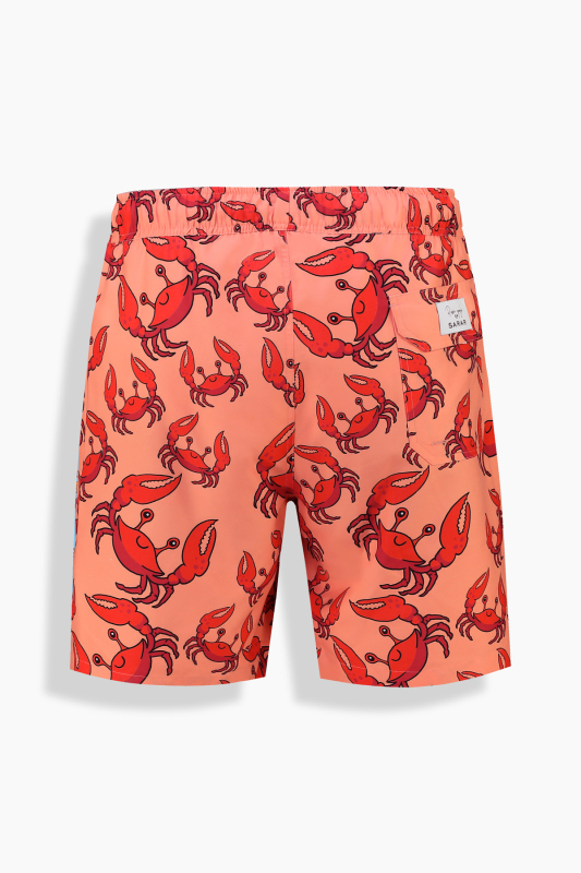 Pollsum Yengeç Desenli Somon Şort - SARAR