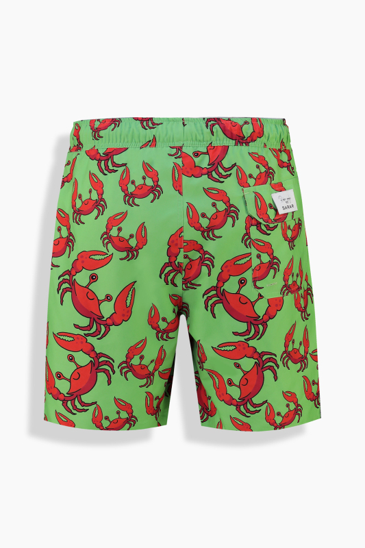 Pollsum Yengeç Desenli Yeşil Şort - 6