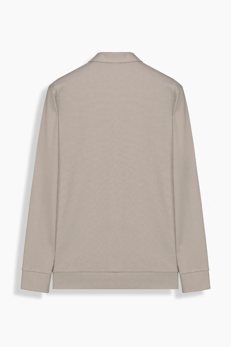 Polo Yaka Açık Bej Sweatshirt - 2