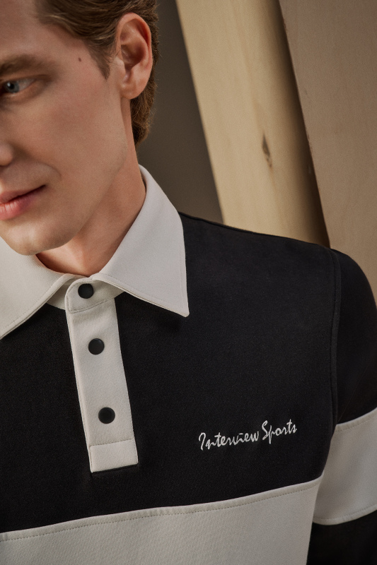 Polo Yaka Açık Lacivert Sweatshirt - INTERVIEW