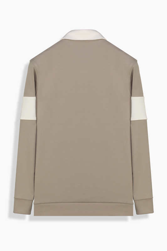 Polo Yaka Bej Sweatshirt - INTERVIEW