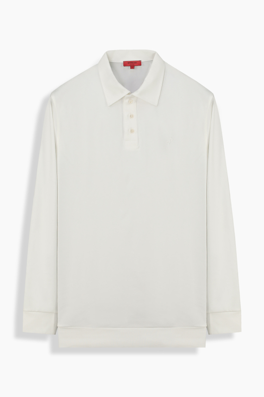 Polo Yaka Beyaz Sweatshirt - INTERVIEW