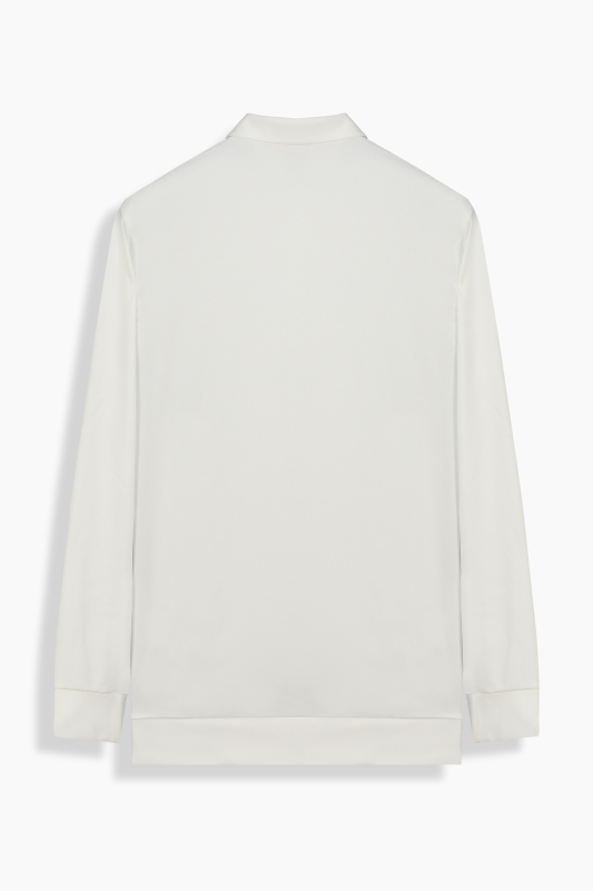 Polo Yaka Beyaz Sweatshirt - INTERVIEW