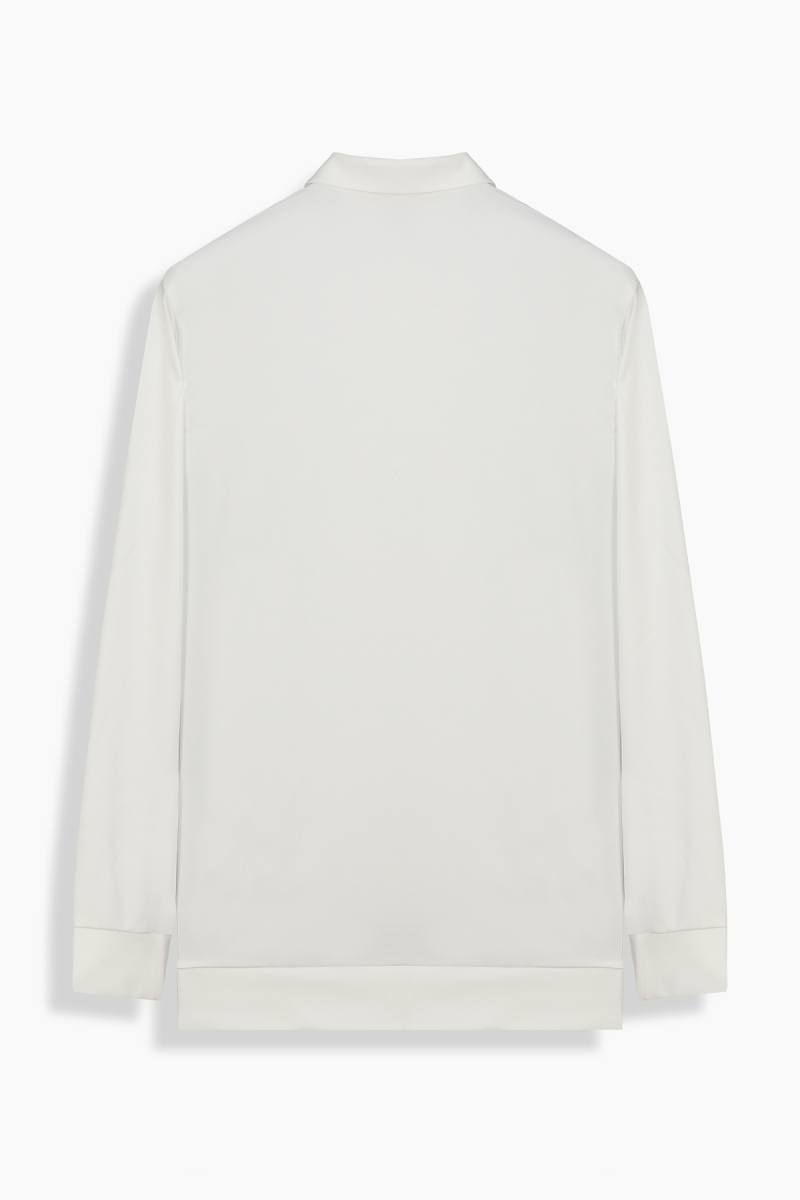 Polo Yaka Beyaz Sweatshirt - 2