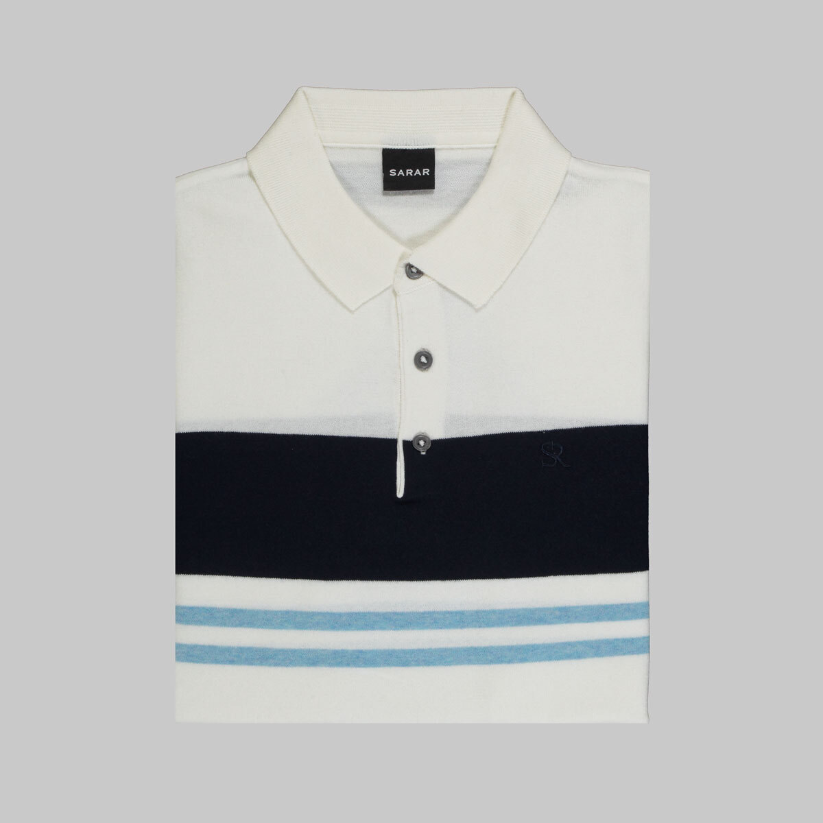 Polo Yaka Pamuklu Beyaz Tişört - 3