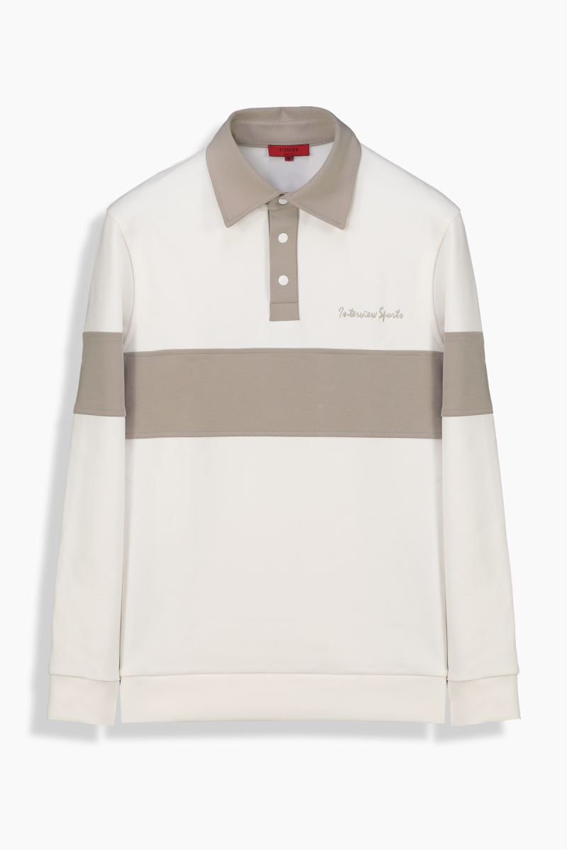 Polo Yaka Ekru Sweatshirt - 1