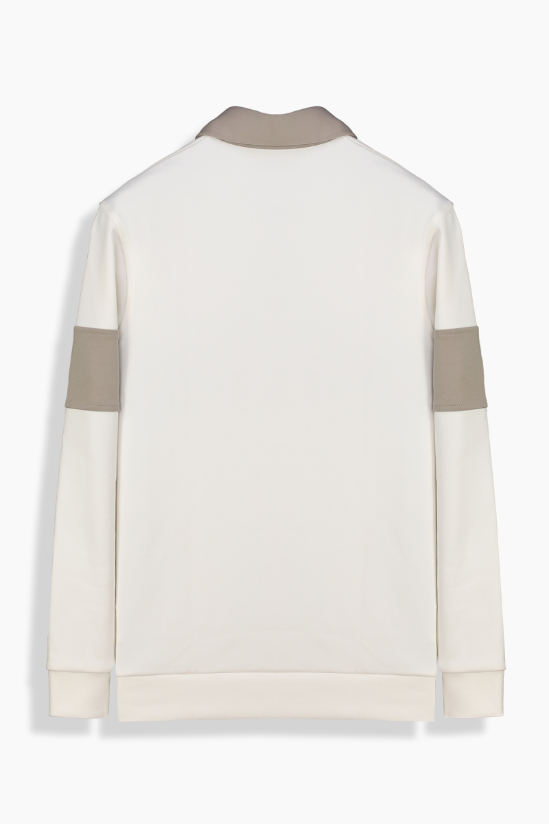 Polo Yaka Ekru Sweatshirt - 2