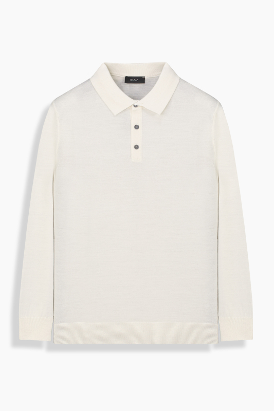 Polo Yaka Ekru Triko - SARAR