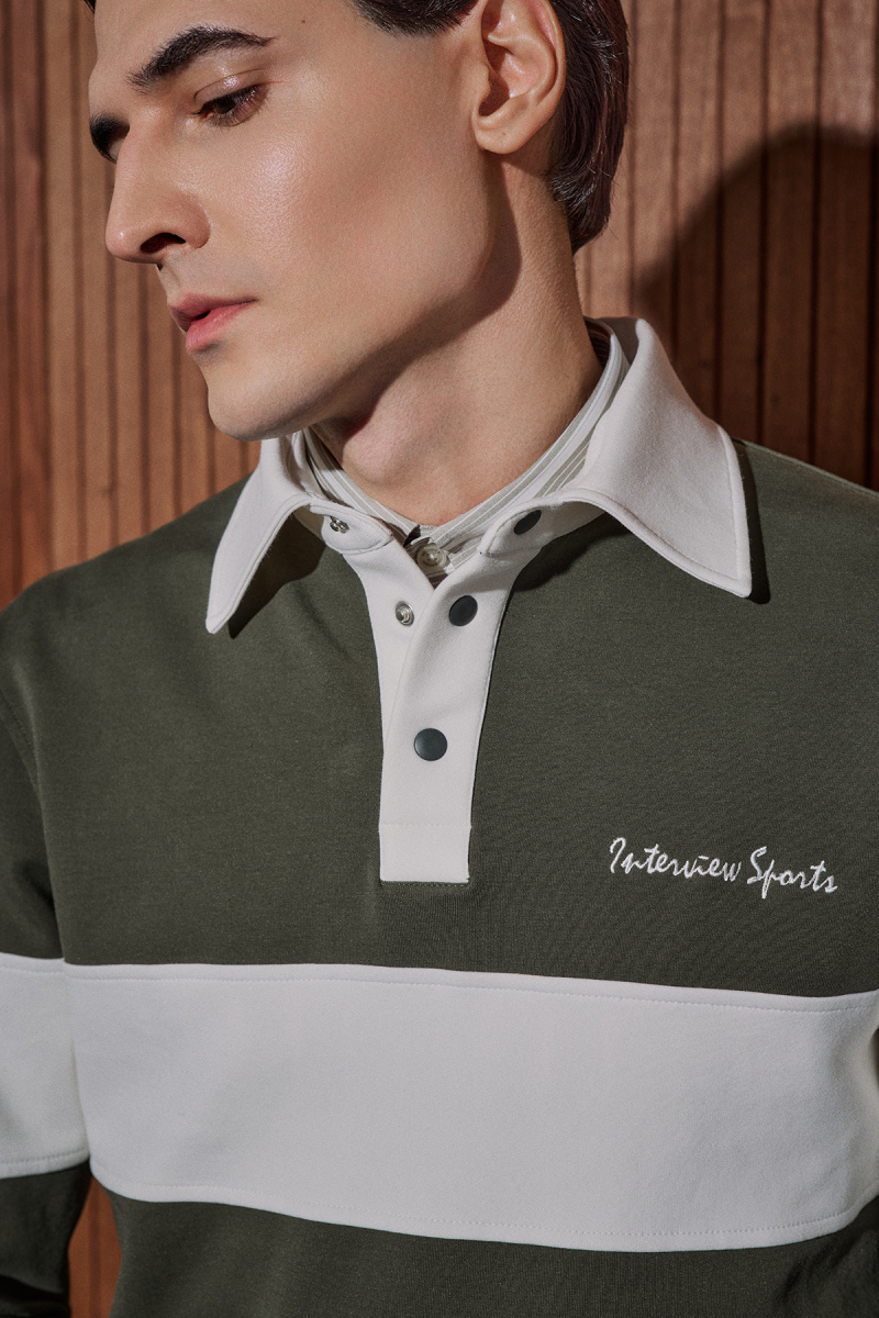 Polo Yaka Haki Sweatshirt - 2