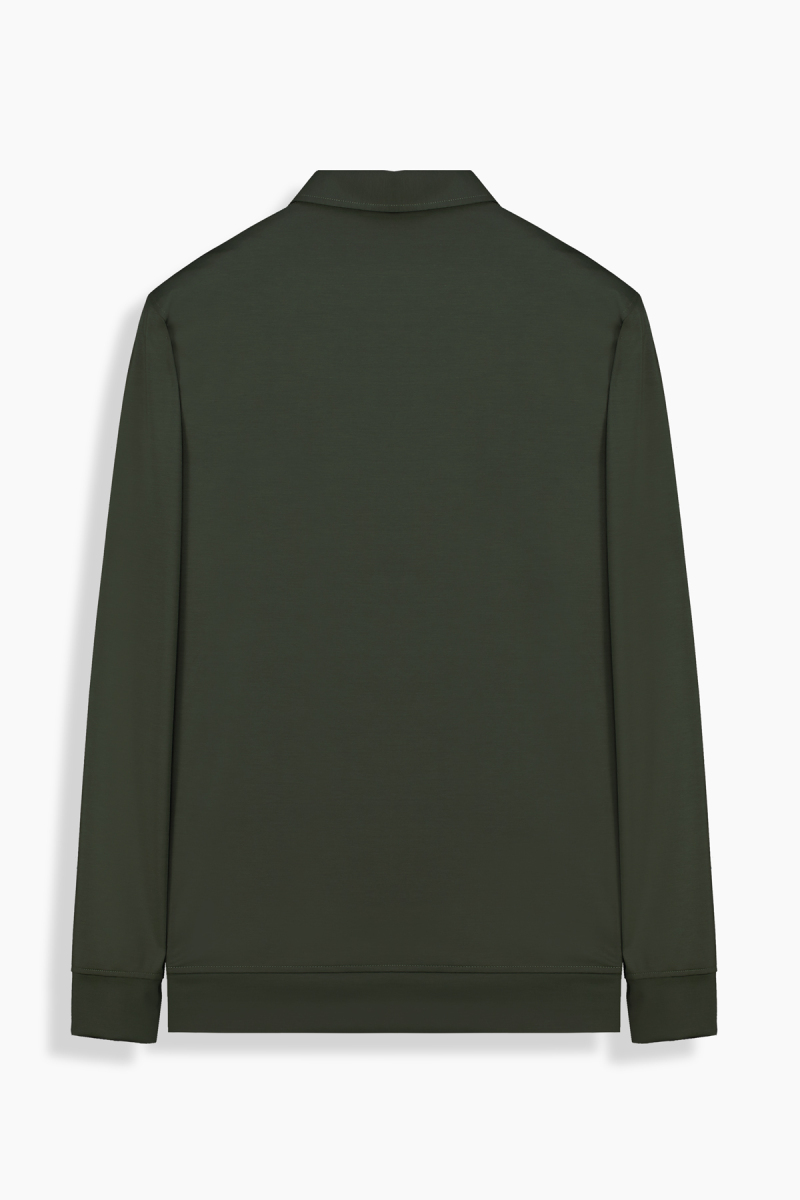 Polo Yaka Haki Sweatshirt - 2
