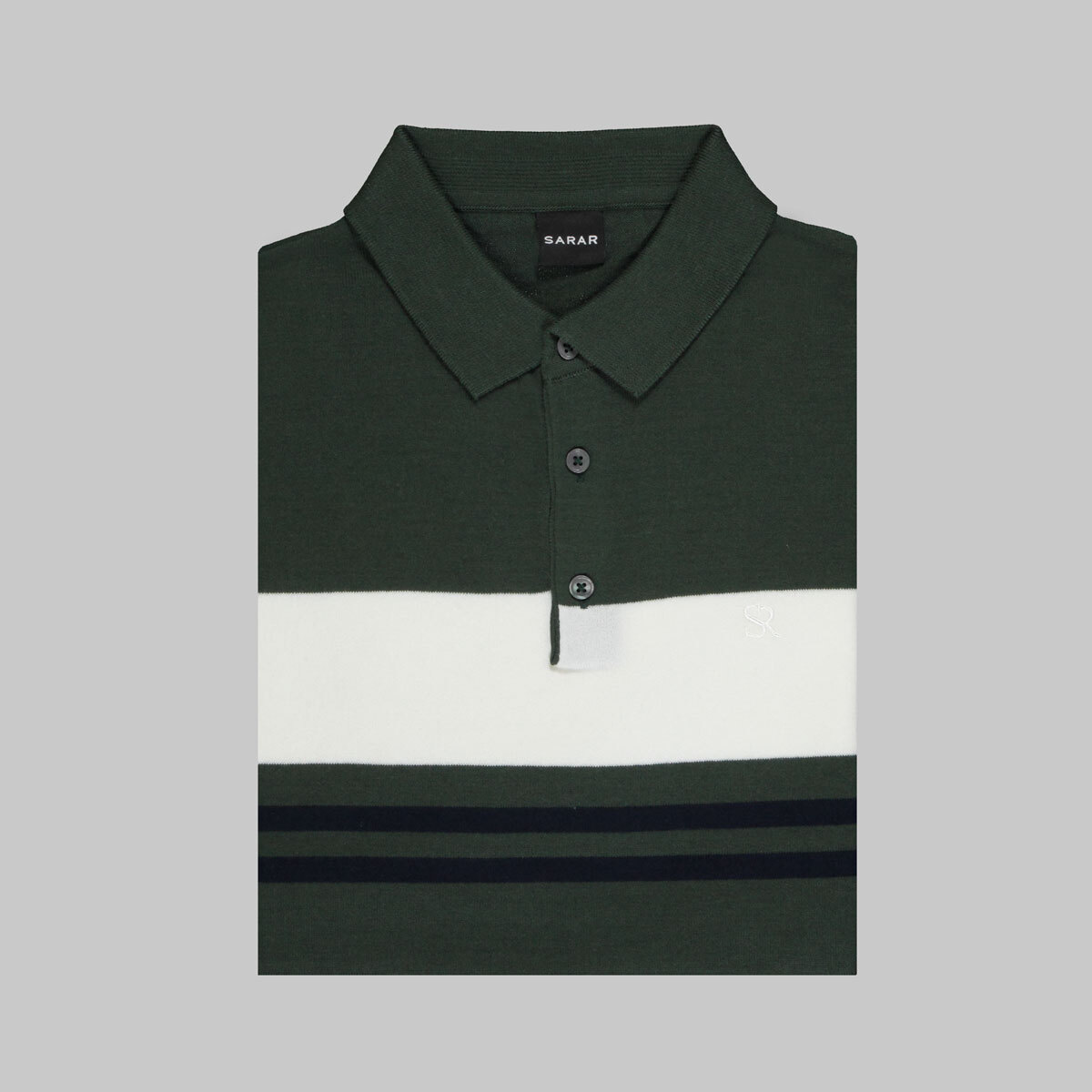 Polo Yaka Pamuklu Haki Tişört - 3