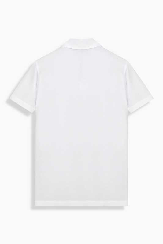 Polo Yaka Kısa Kol Beyaz Tişört - SARAR