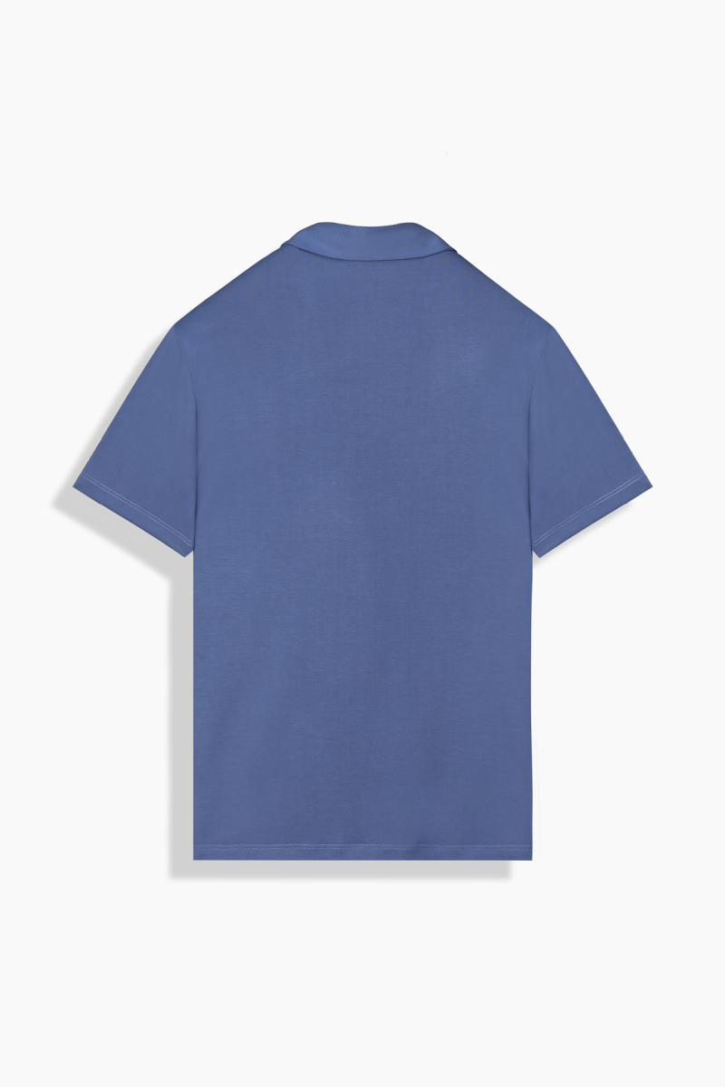 Polo Yaka Kısa Kol Koyu Mavi Tişört - 2