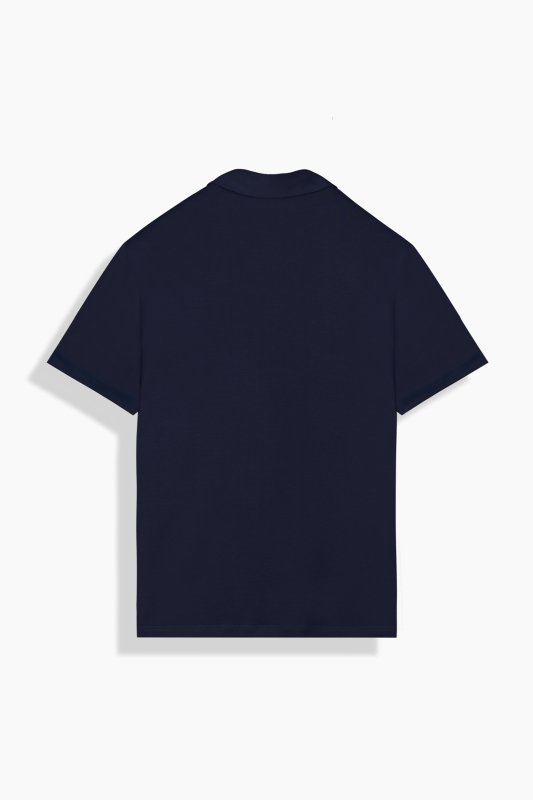 Polo Yaka Kısa Kol Lacivert Tişört - INTERVIEW