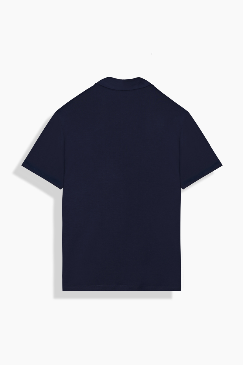Polo Yaka Kısa Kol Lacivert Tişört - 2
