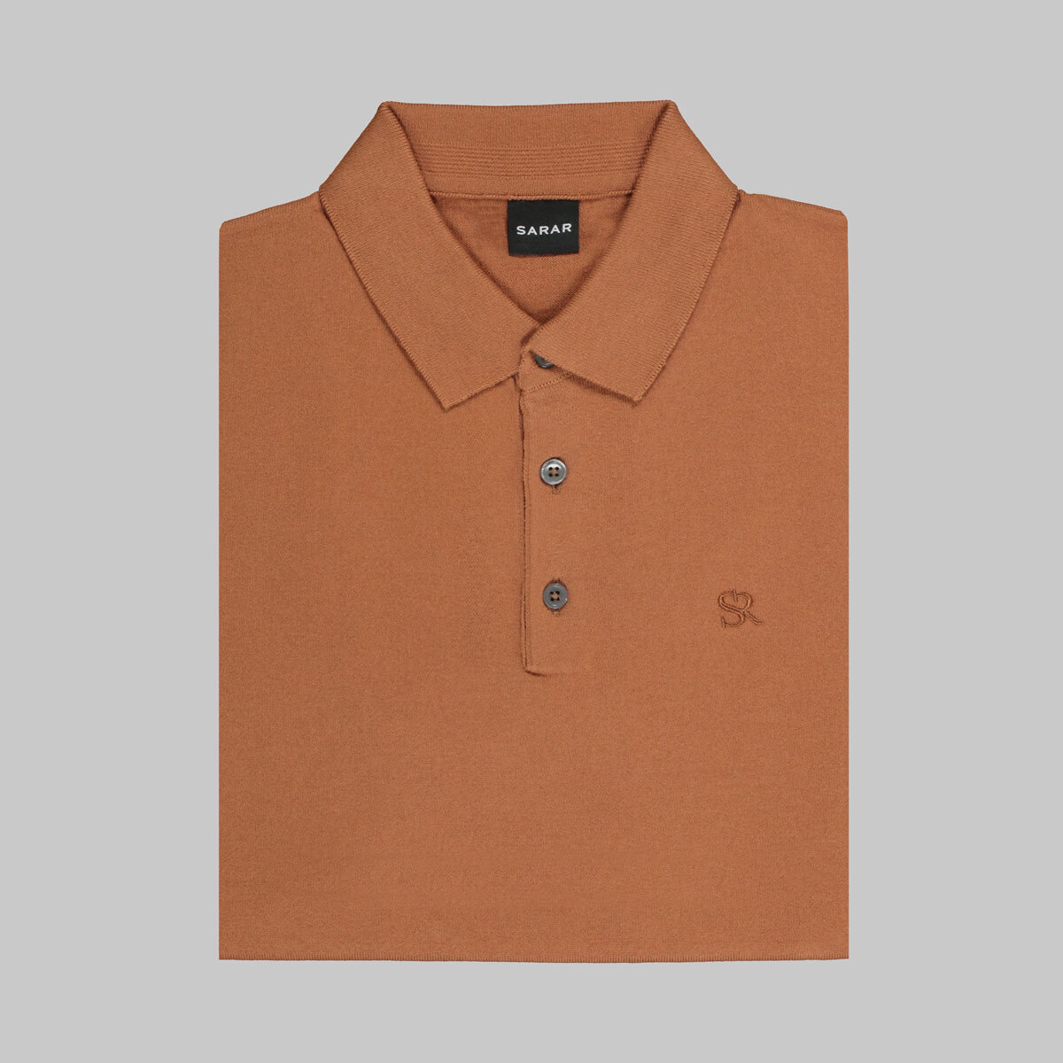 Polo Yaka Kısa Kol Pamuklu Taba Triko - 4