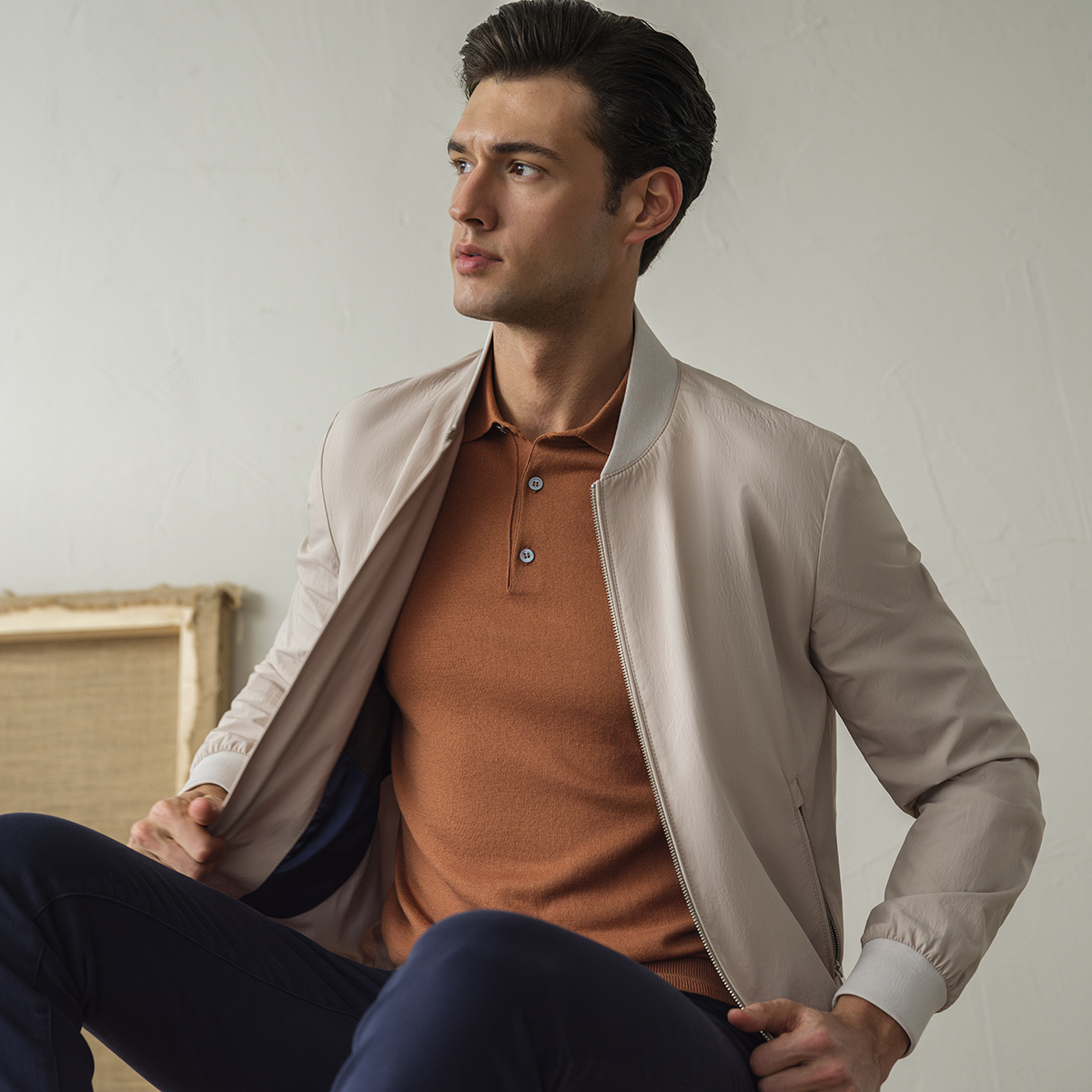 Polo Yaka Kısa Kol Pamuklu Taba Triko - 1