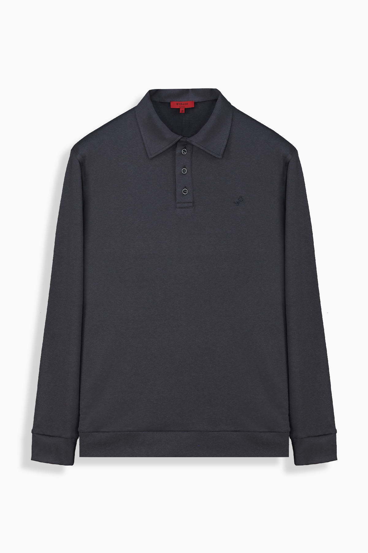 Polo Yaka Koyu Gri Sweatshirt