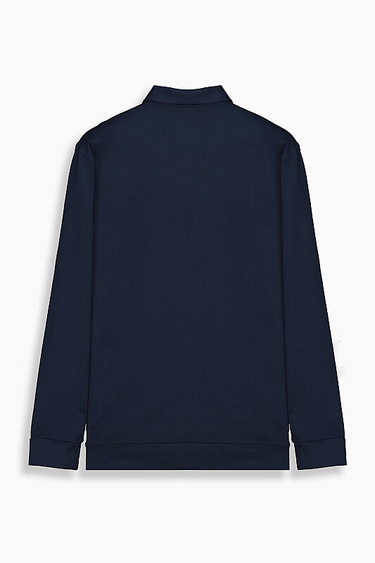 Polo Yaka Lacivert Sweatshirt - INTERVIEW (1)