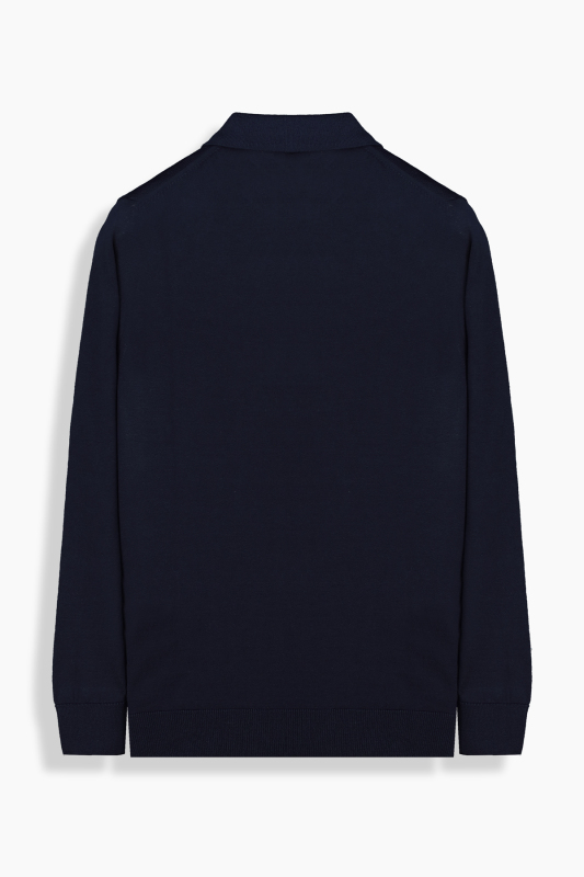 Polo Yaka Lacivert Triko - SARAR