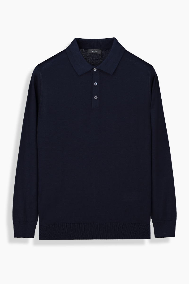 Polo Yaka Lacivert Triko - 1