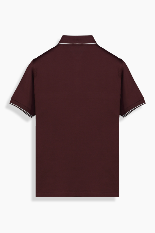 Polo Yaka Merserize Bordo Tişört - SARAR (1)