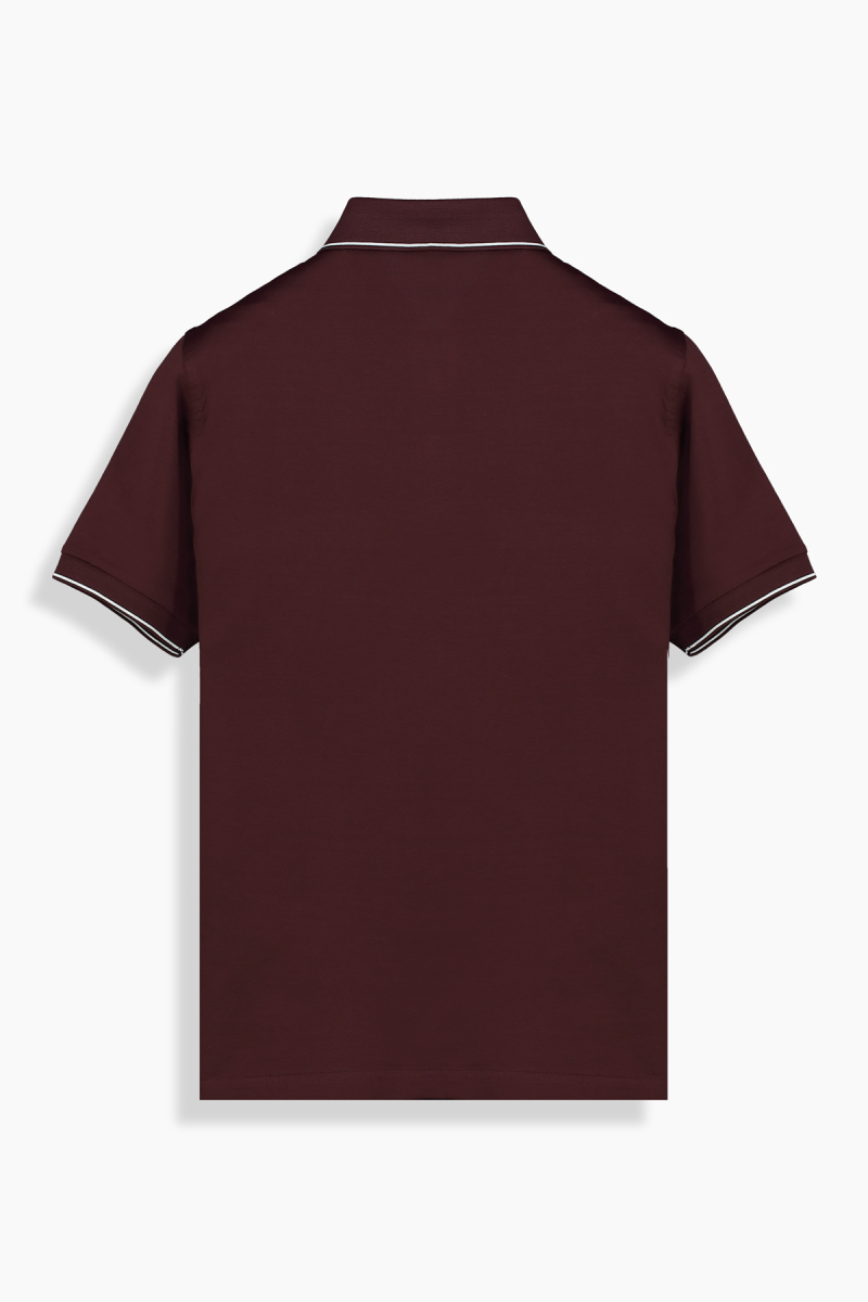 Polo Yaka Merserize BordoTişört - 2