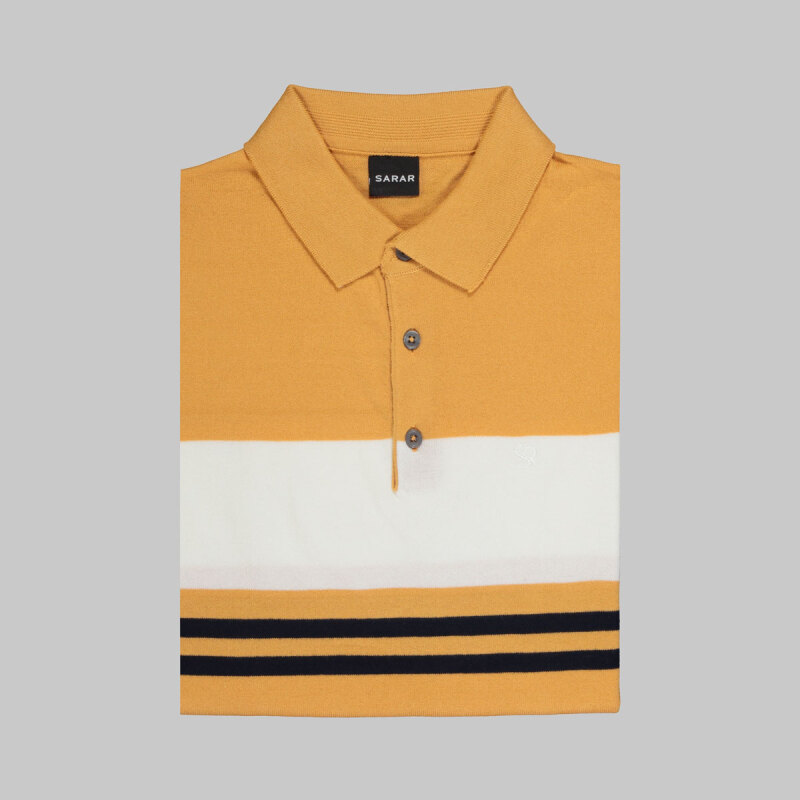 Polo Yaka Pamuklu Camel Tişört - SARAR