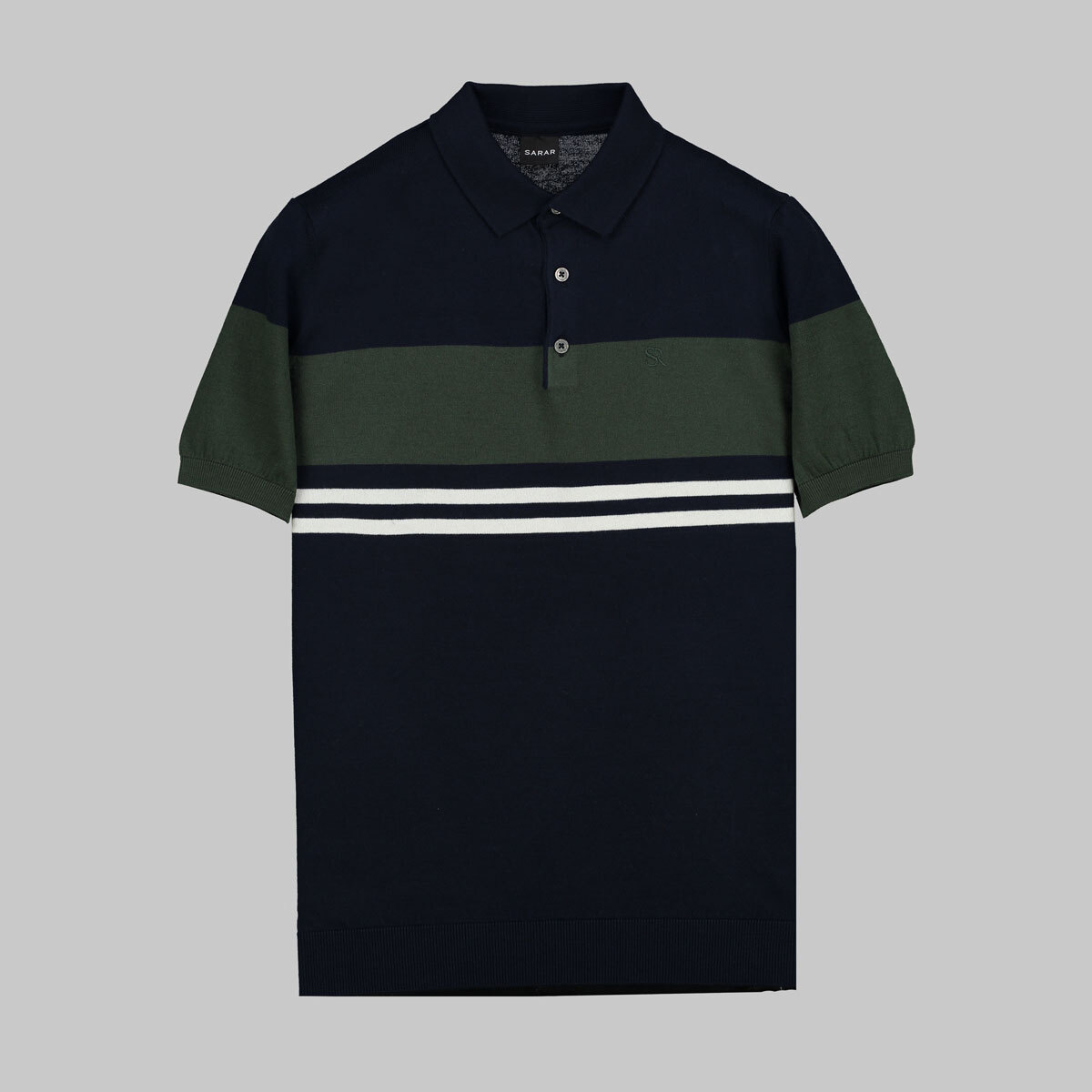 Polo Yaka Pamuklu Lacivert Tişört - 1